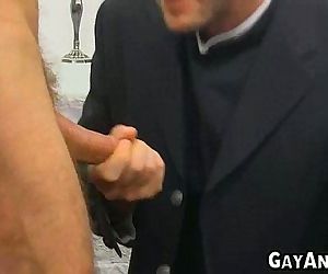 Horny priest fucking..