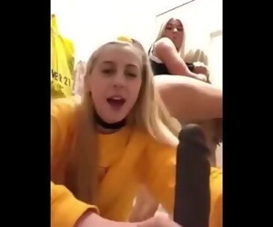 Two horny teens in public